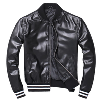 Mens Blaze Genuine Real Leather Bomber Jacket