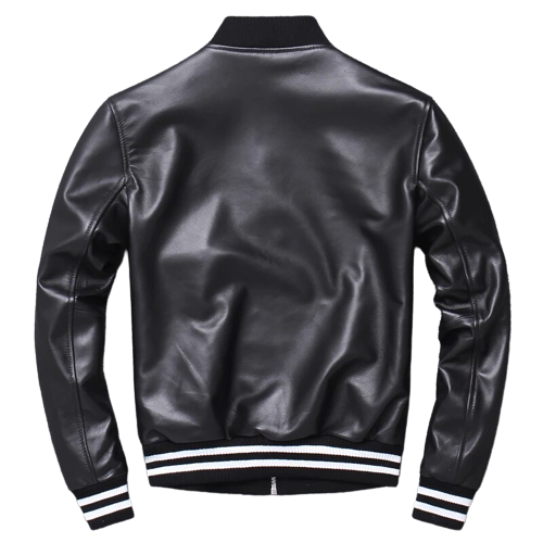 Mens Blaze Genuine Real Leather Bomber Jacket