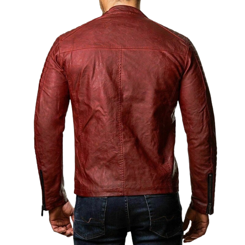Men's Rex Shoulder Patch Work Real Lambskin Leather Jacket