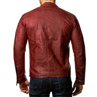 Men's Rex Shoulder Patch Work Real Lambskin Leather Jacket