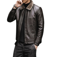 Mens Seger Genuine Lambskin Leather Faux Fur Lined Jacket