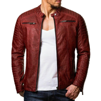 Men's Rex Shoulder Patch Work Real Lambskin Leather Jacket