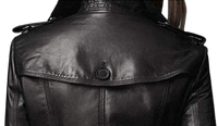 Womens Luna Genuine Lambskin Leather Long Trench Coat