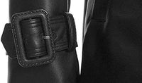 Womens Luna Genuine Lambskin Leather Long Trench Coat