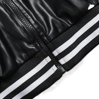 Women's Celeste Black Bomber Genuine Lambskin Leather Jacket
