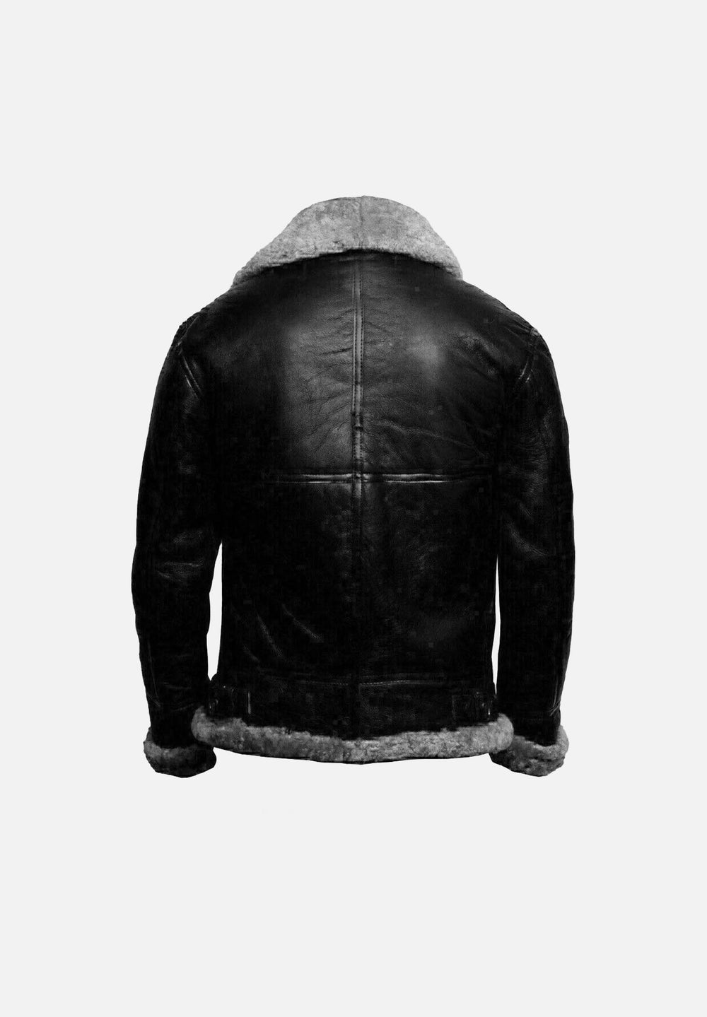 Mens RAF Aviator Real Leather Lambskin Jacket - Black