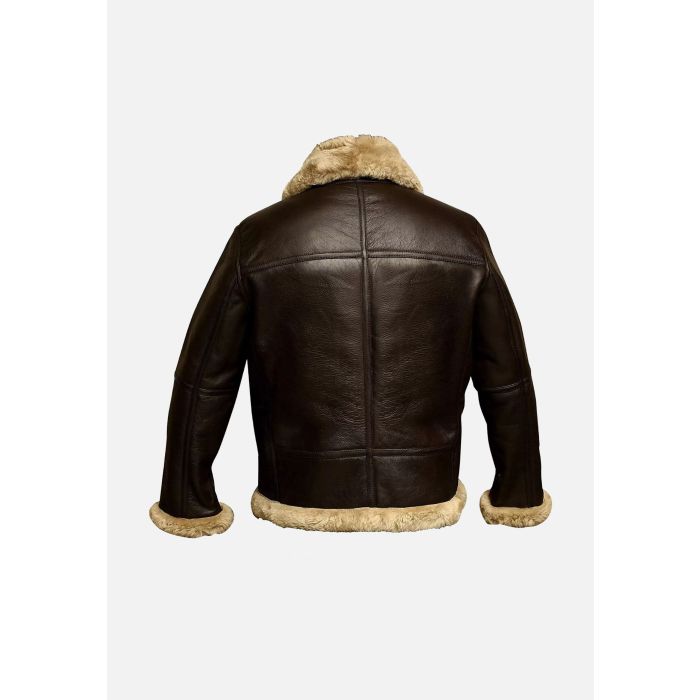 Mens RAF Aviator Real Leather Lambskin Jacket - Brown