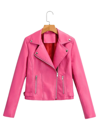 Womens Charlotte Genuine Lambskin Biker Leather Jacket