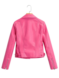Womens Charlotte Genuine Lambskin Biker Leather Jacket