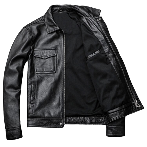 Men's Atlas Front Pocket Real Lambskin Leather Jacket