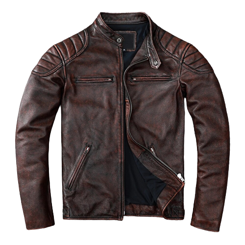 Men's Logan Shoulder Patch Work Real Lambskin Jacket