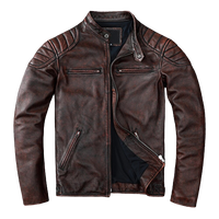 Men's Logan Shoulder Patch Work Real Lambskin Jacket