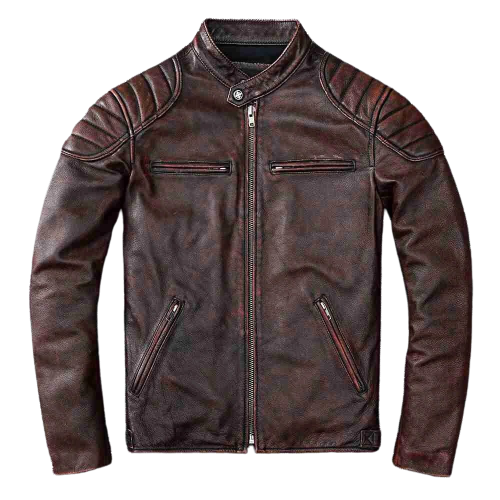 Men's Logan Shoulder Patch Work Real Lambskin Jacket
