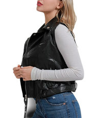 Womens Mia Genuine Lambskin Leather Vest