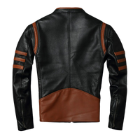 Men's Striped Real Lambskin Leather Jacket