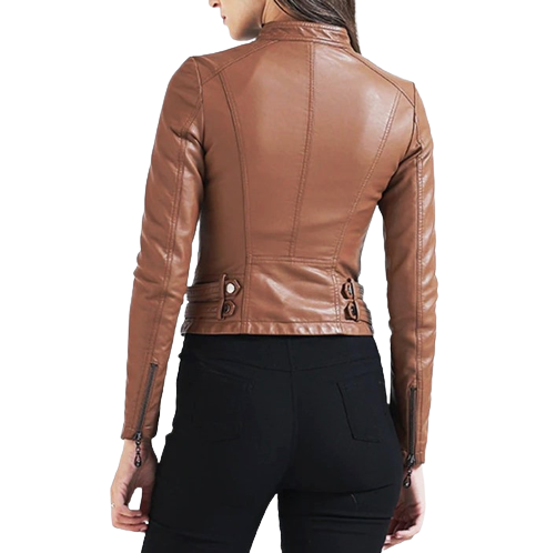 Womens Maria Genuine Lambskin Leather Jacket