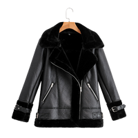 Womens Wrenley Genuine Lambskin Leather Fur Lined Jacket
