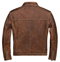 Men's Moto Fit Real Cowhide Leather Jacket