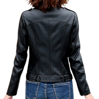 Womens Malani Genuine Lambskin Biker Leather Jacket