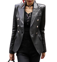 Womens Amoura Genuine Lambskin Leather Blazer