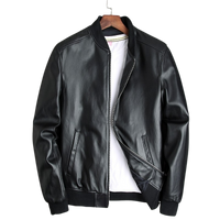 Mens Ace Genuine Real Leather Bomber Jacket