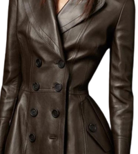 Womens Natalie Genuine Lambskin Leather Coat