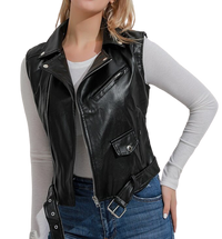 Womens Mia Genuine Lambskin Leather Vest