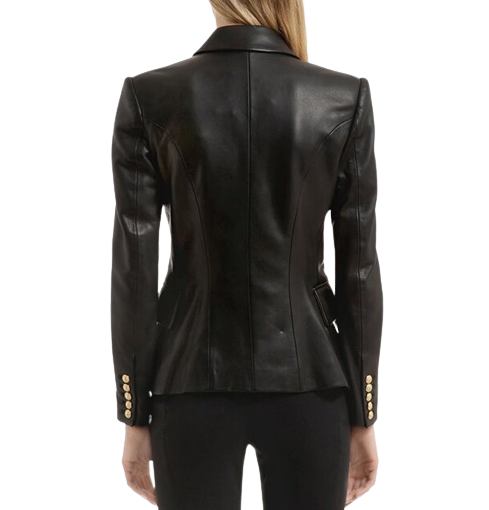 Womens Amoura Genuine Lambskin Leather Blazer