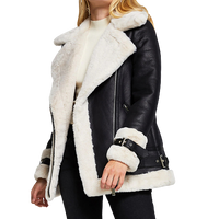 Womens Wrenley Genuine Lambskin Leather Fur Lined Jacket