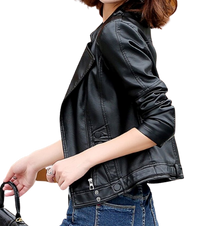 Womens Malani Genuine Lambskin Biker Leather Jacket
