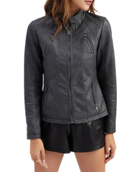 Womens Haisley Genuine Lambskin Leather Jacket