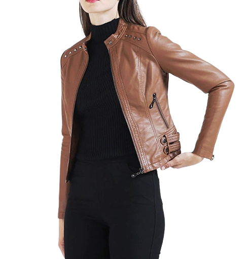 Womens Maria Genuine Lambskin Leather Jacket