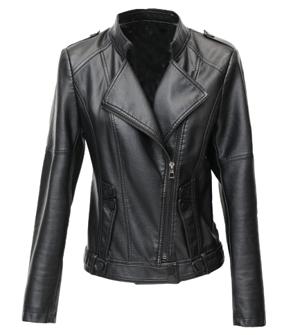Womens Malani Genuine Lambskin Biker Leather Jacket