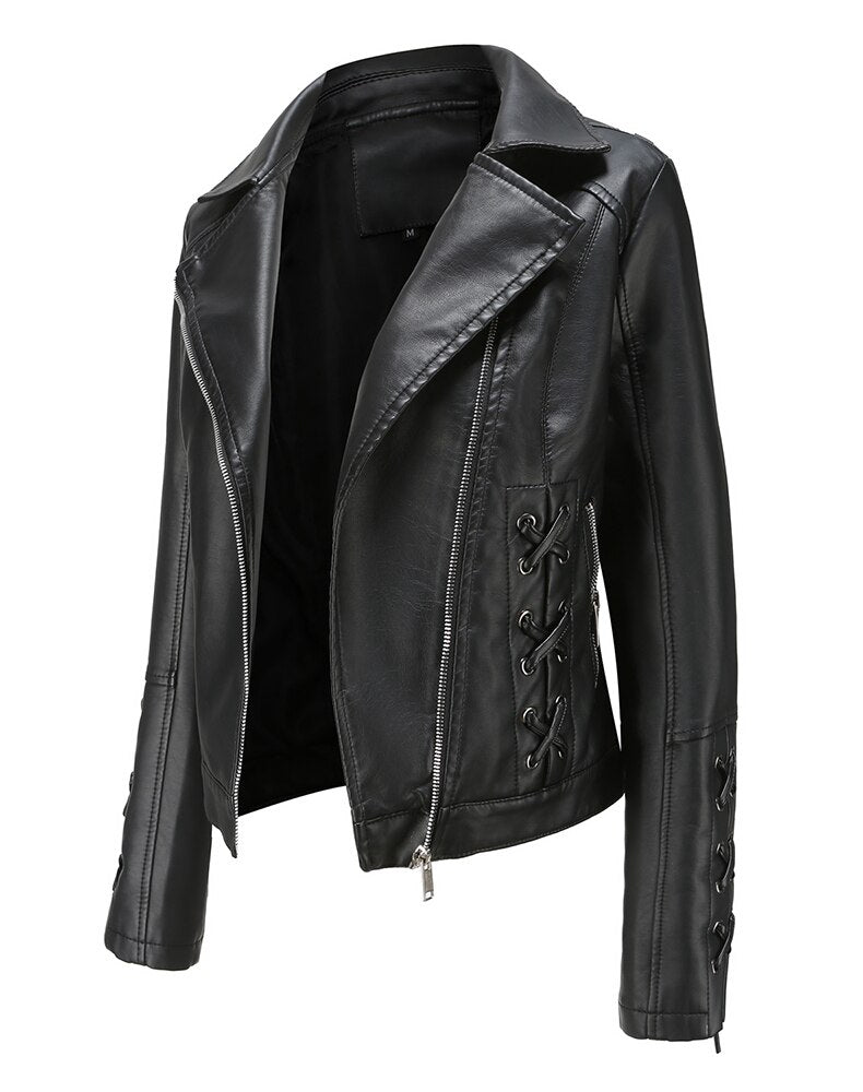 Womens Jovie Genuine Lambskin Leather Jacket