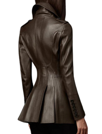Womens Natalie Genuine Lambskin Leather Coat