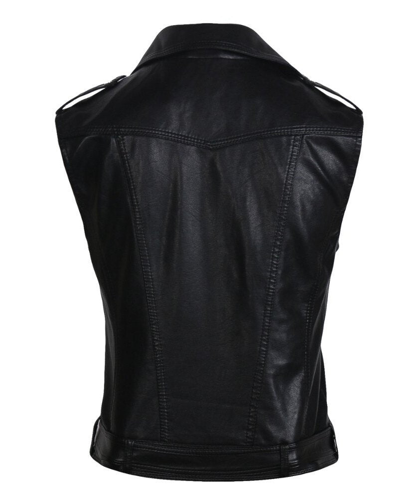 Womens Olivia Genuine Lambskin Leather Vest