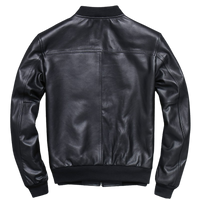 Mens Stylo Genuine Lambskin Leather Bomber Jacket