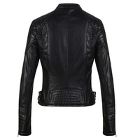 Womens Nora Genuine Lambskin Leather Jacket
