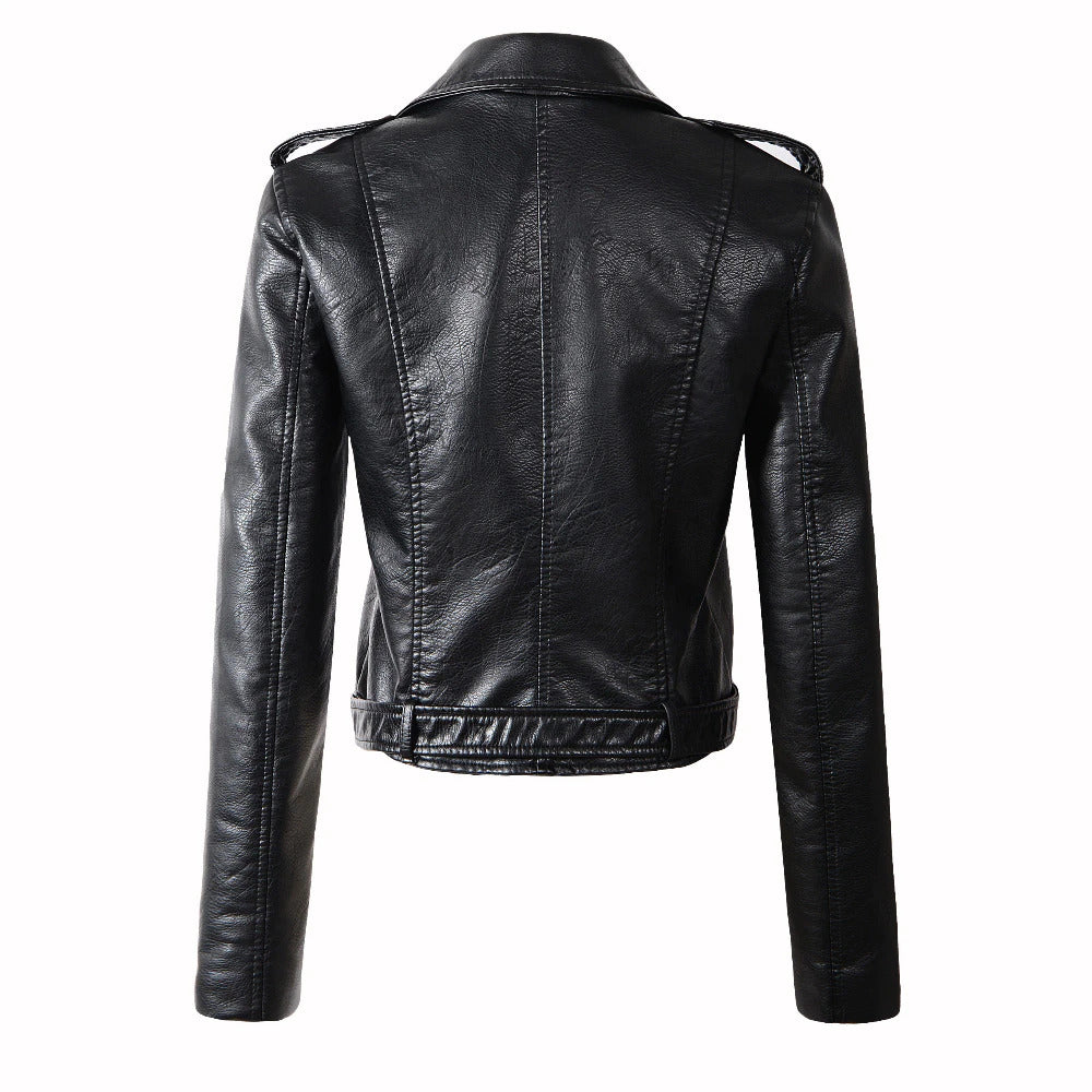 Womens Bella Genuine Lambskin Biker Leather Jacket