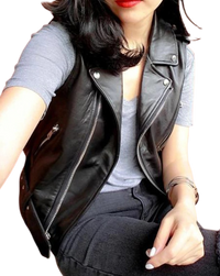 Womens Isabella Genuine Lambskin Leather Vest