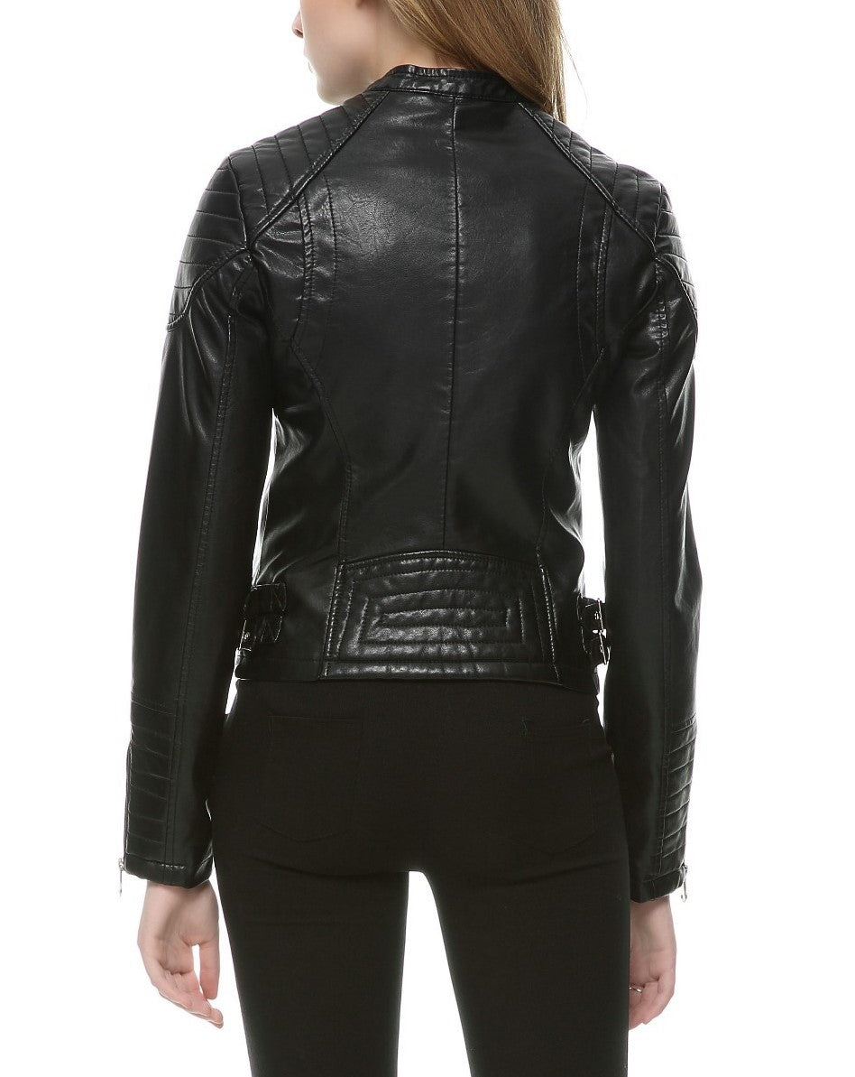 Womens Nora Genuine Lambskin Leather Jacket