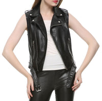 Womens Olivia Genuine Lambskin Leather Vest