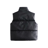 Womens Analia Genuine Lambskin Leather Puffer Vest