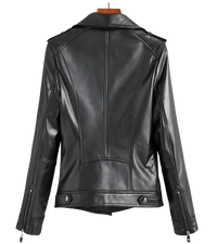 Womens Kinsley Genuine Lambskin Biker Leather Jacket