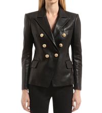 Womens Amoura Genuine Lambskin Leather Blazer