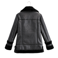 Womens Wrenley Genuine Lambskin Leather Fur Lined Jacket