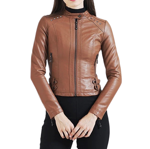 Womens Maria Genuine Lambskin Leather Jacket