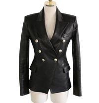 Womens Amoura Genuine Lambskin Leather Blazer