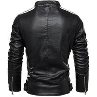 Men's Gallant Red and Black Varsity Stand Collar Café Racer Real Lambskin Jacket