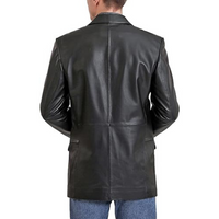 Men's Myst Black Slim-Fit Genuine Lambskin Leather Coat